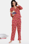 Zivame Looney Tunes Knit Cotton Pyjama Set - Beet Red — thumbnail 7
